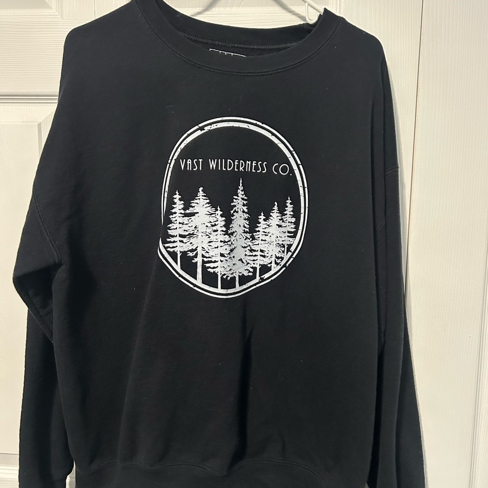 Black Sweatshirt with White Tree Graphic